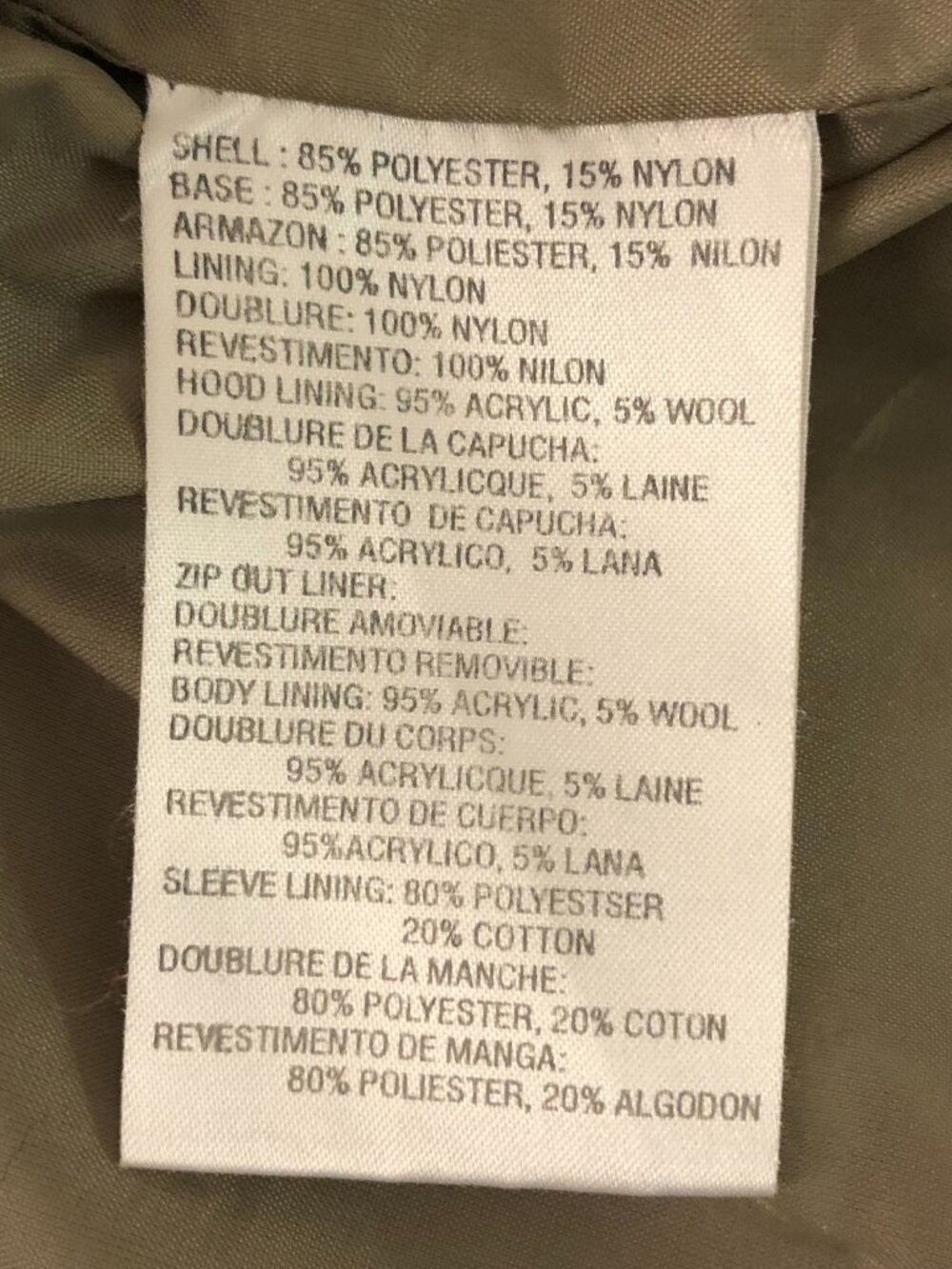 Liz Claiborne Coat Mid-Length Jacket Plaid Lining Zip Snap Button Taupe Size M - Picture 13 of 16